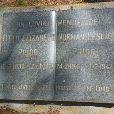 PRIOR Norman Leslie 1916-1942 :: PRIOR Otto Elizabeth 1892-1961