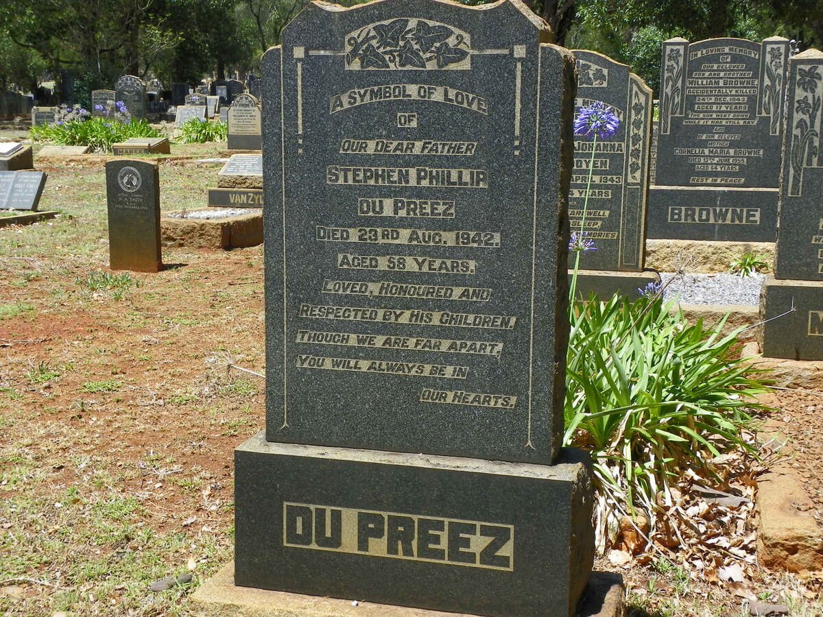 PREEZ Stephen Phillip, du -1942