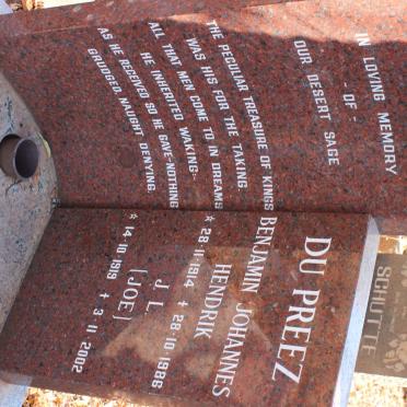 PREEZ Benjamin Johannes Hendrik, du 1914-1986 :: DU PREEZ J.L. 1919-2002