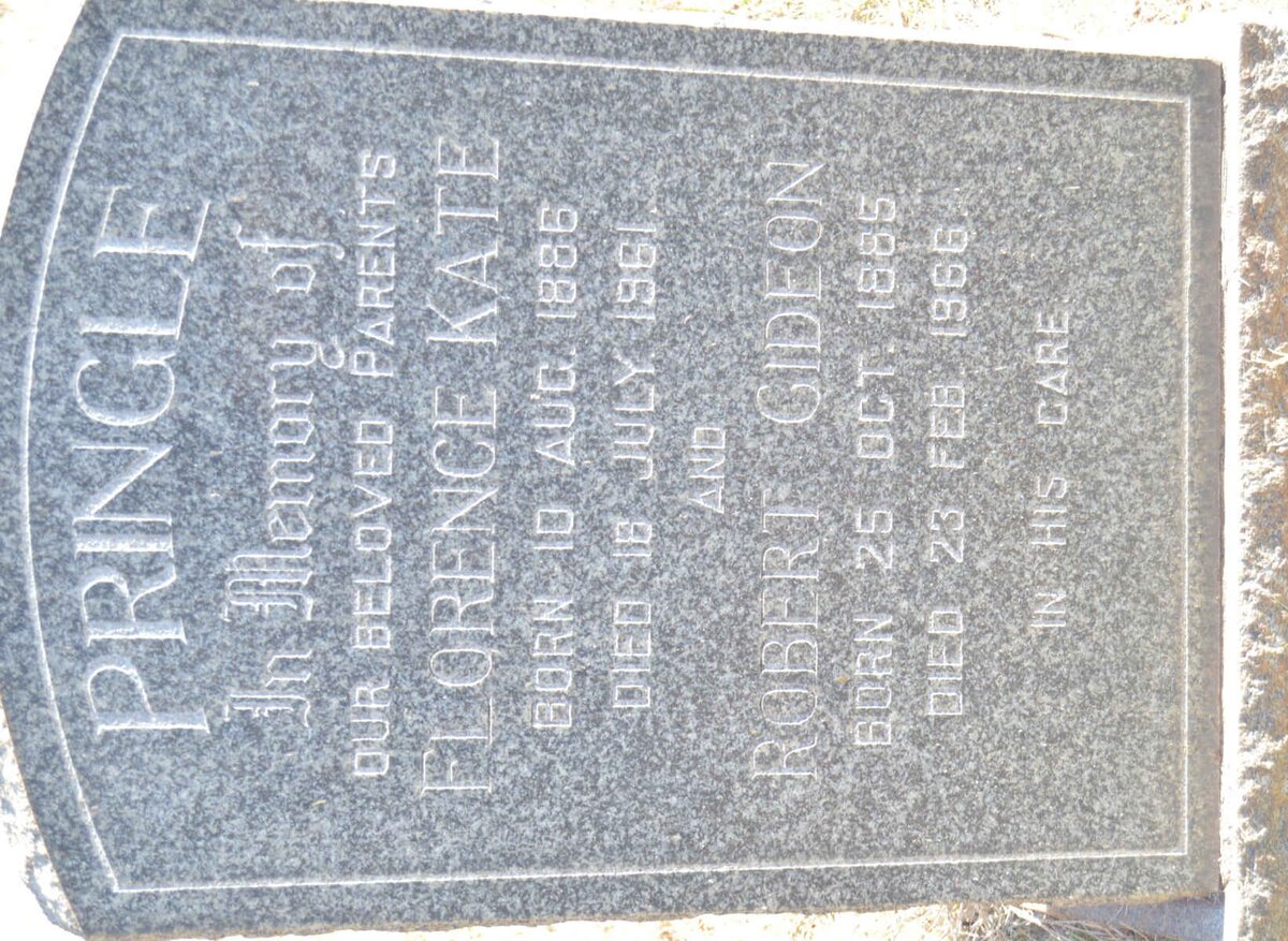 PRINGLE Robert Gideon 1885-1966 &amp; Florence Kate 1886-1961