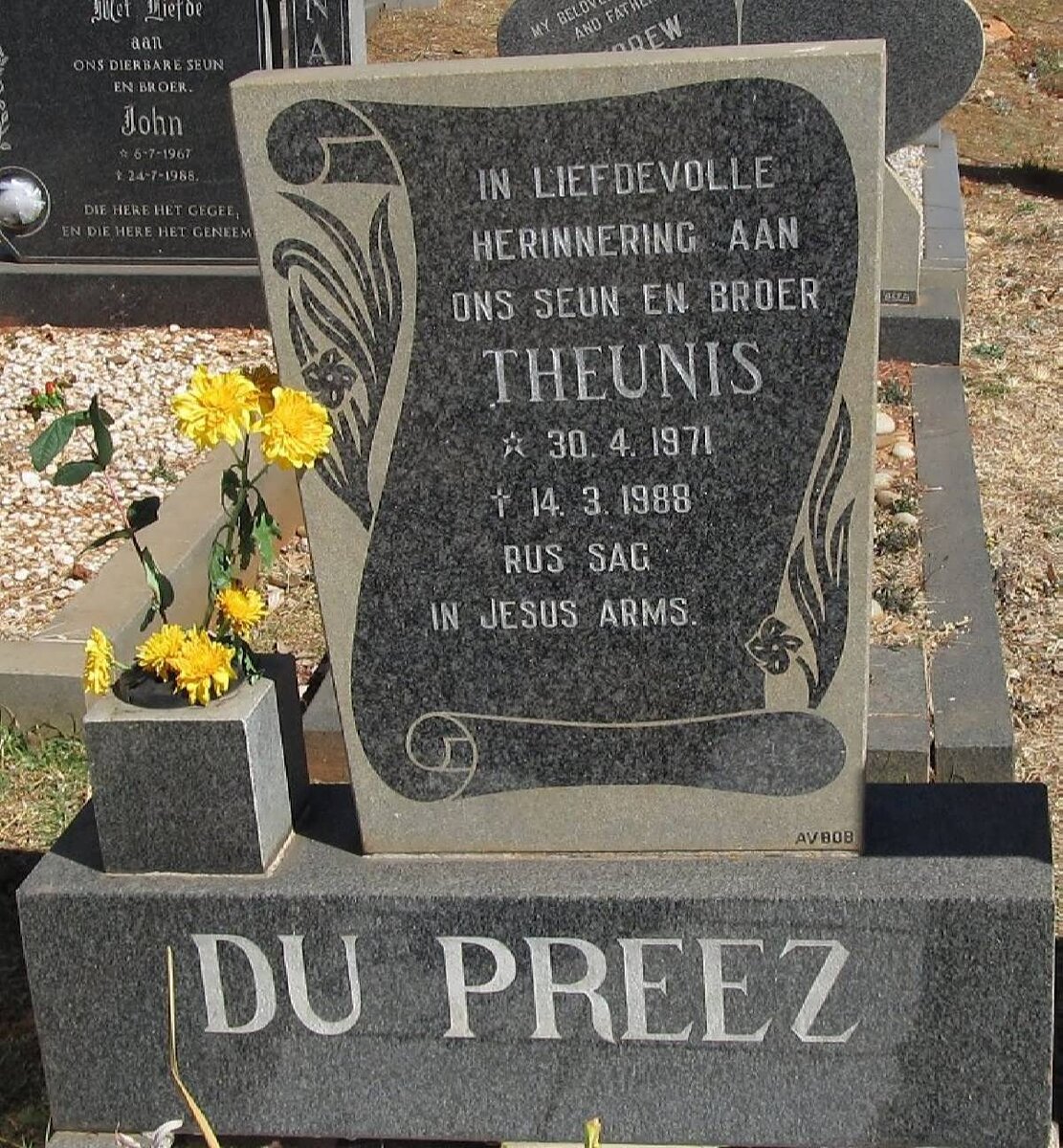 PREEZ Theunis, du 1971-1988