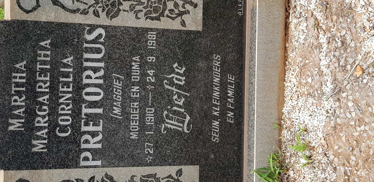 PRETORIUS Martha Margaretha Cornelia 1910-1981