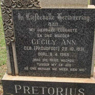 PRETORIUS Cecily Ann nee PROUDFOOT 1931-1965