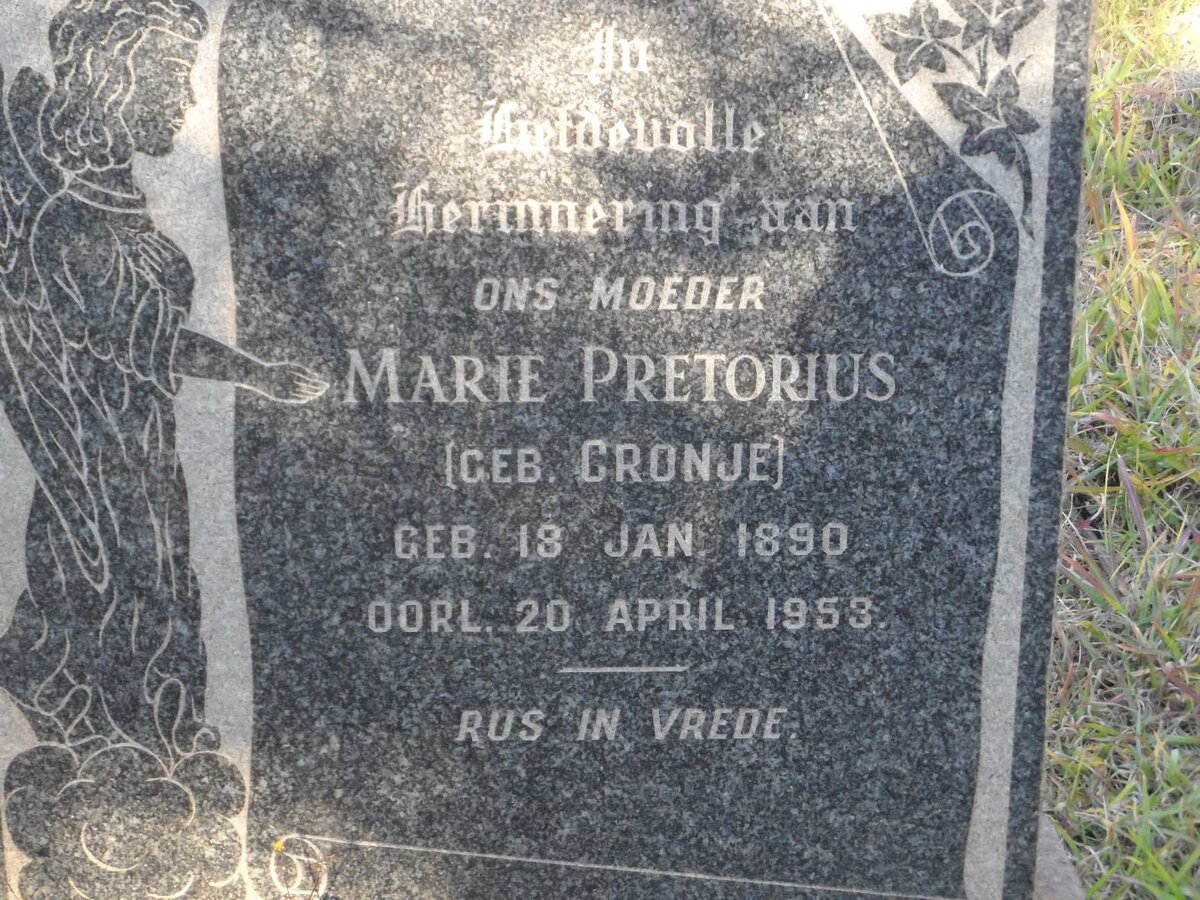 PRETORIUS Marie nee CRONJE 1890-1953