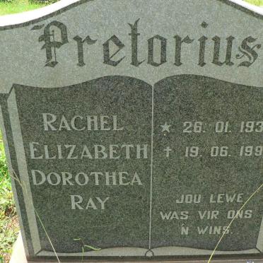 PRETORIUS Rachel Elizabeth Dorothea Ray 1935-1991