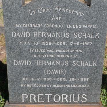PRETORIUS David Hermanus Schalk 1925-1957 :: PRETORIUS David Hermanus Schalk 1958-1985