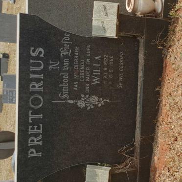 PRETORIUS Willa 1922-1980