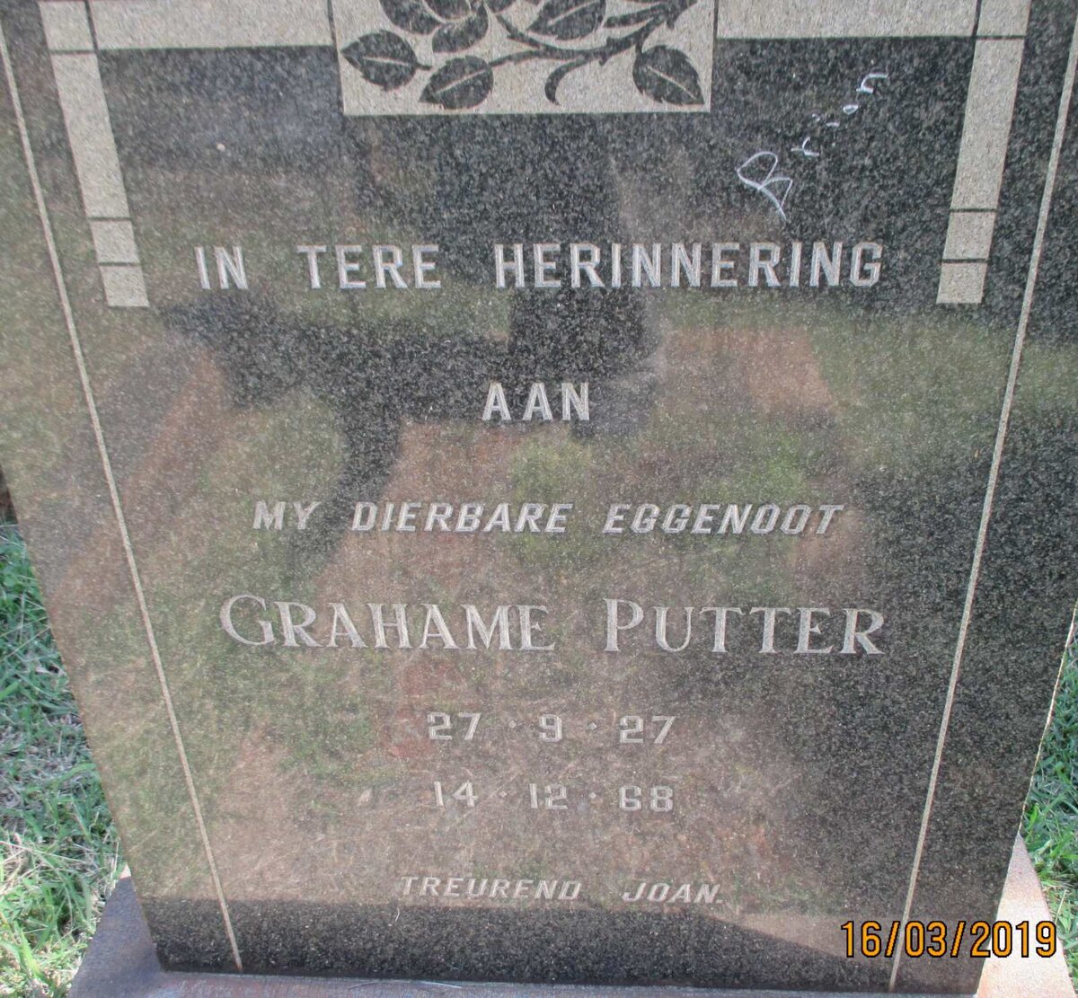 PUTTER Grahame 1927-1968