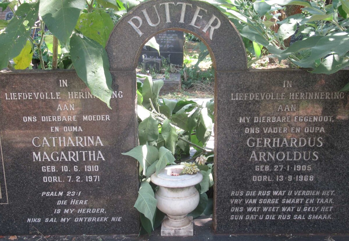PUTTER Gerhardus Arnoldus 1905-1968 &amp; Catharina Magaritha 1910-1971
