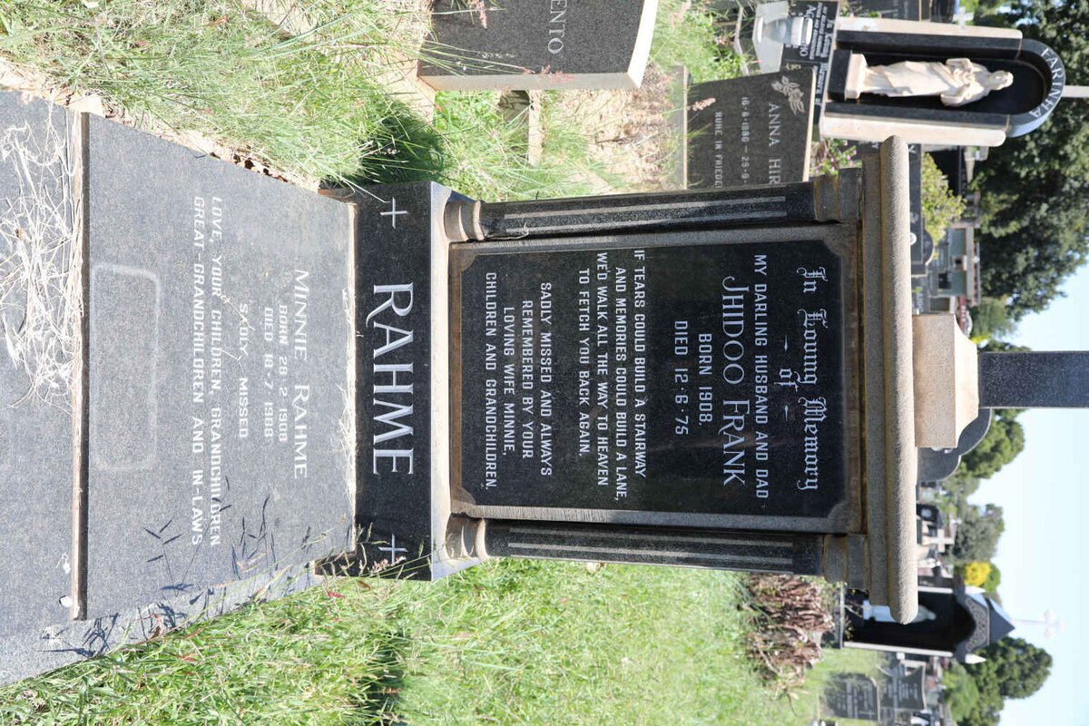 RAHME Jhidoo Frank 1908-1975 &amp; Minnie 1908-1988