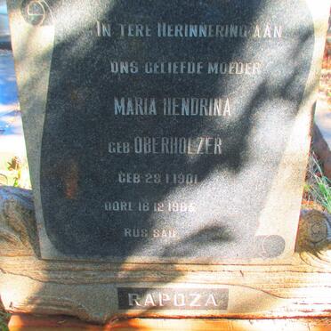 RAPOZA Maria Hendrina nee OBERHOLZER 1901-1965