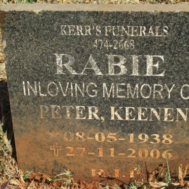RABIE Peter Keenen 1938-2006