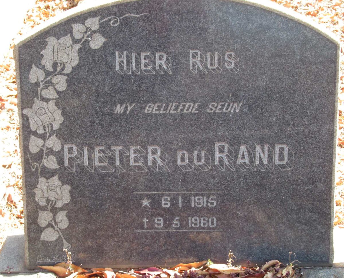 RAND Pieter, du 1915-1960