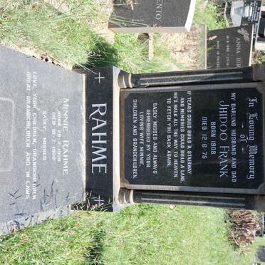 RAHME Jhidoo Frank 1908-1975 &amp; Minnie 1908-1988