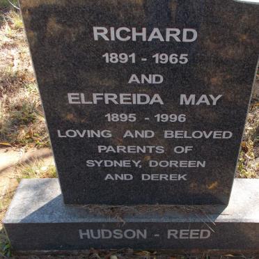 REED Richard 1891-1965, HUDSON &amp; Elfreida May 1895-1996