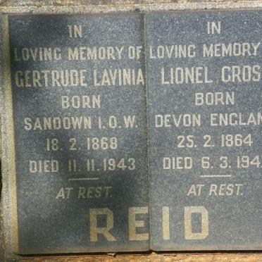 REID Lionel Grose 1864-1947 &amp; Gertrude Lavinia 1868-1943