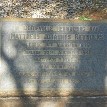 REYNDERS Mattheus Johannes 1875-1946