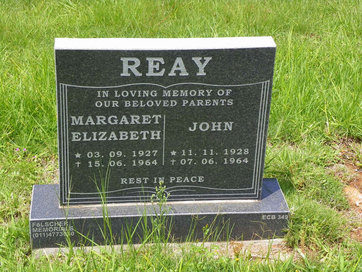 REAY John 1928-1964 &amp; Margaret Elizabeth 1927-1964