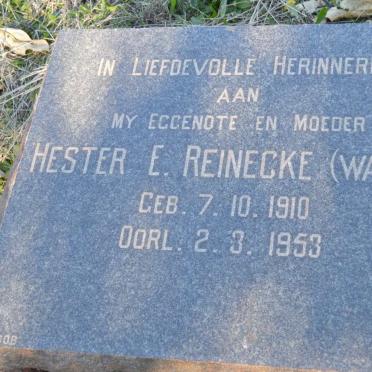 REINECKE Hester E. nee WALTON 1910-1953