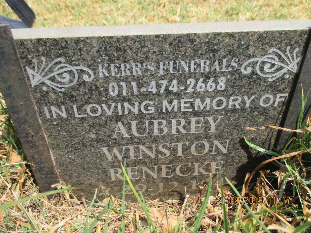 RENECKE Aubrey Winston 1944-