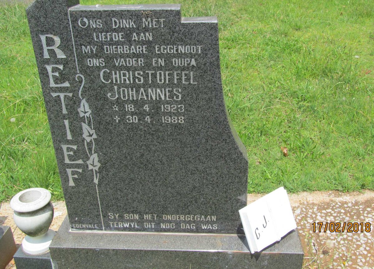 RETIEF Christoffel Johannes 1923-1988