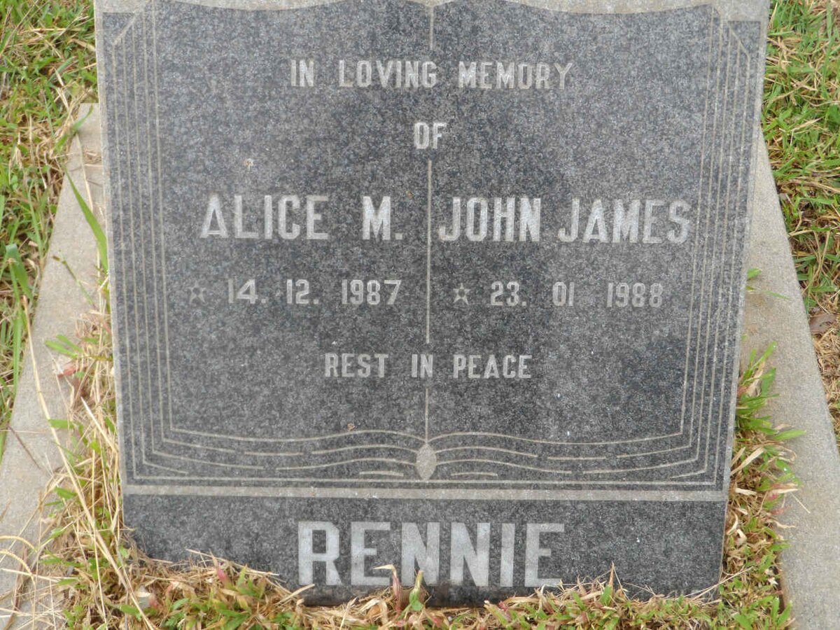 RENNIE John James -1988 &amp; Alice M. -1987