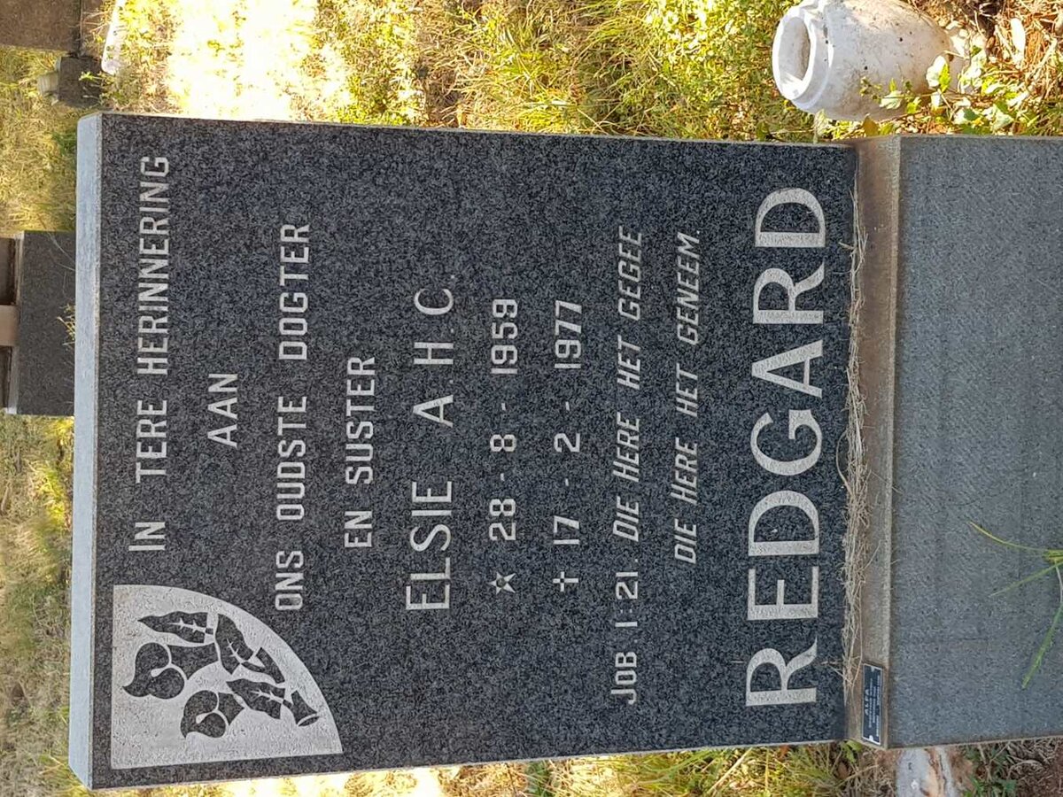 REDGARD Elsie A.H.C. 1959-1977