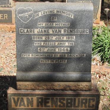 RENSBURG Clare Jane, van 1891-1944