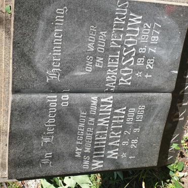 RENSBURG Gabriel Petrus Rossouw, van 1902-1977 &amp; Wilhelmina Martha 1900-1966