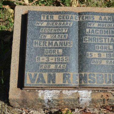RENSBURG Hermanus, van -1955 &amp; Jacomina Christiana -1962