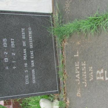 RENSBURG Japie L., Janse van 1915-1987