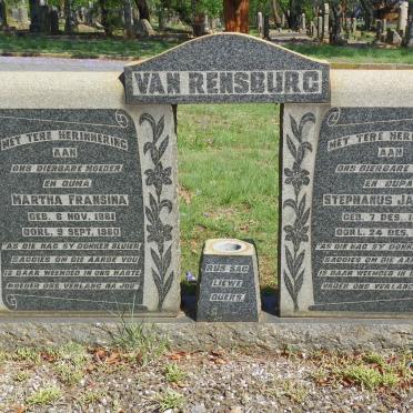 RENSBURG Stephanus Jacobus, van 1879-1958 &amp; Martha Fransina 1881-1960
