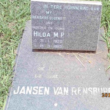 RENSBURG Hilda M.P., Jansen van 1920-1985