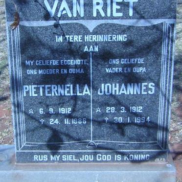 RIET Johannes, van 1912-1994 &amp; Pieternella 1912-1986