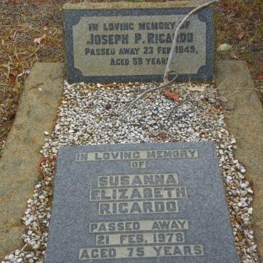 RICARDO Joseph P. -1949 &amp; Susanna Elizabeth -1978