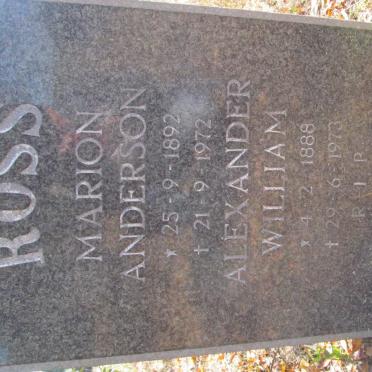 ROSS Alexander William 1888-1973 &amp; Marion ANDERSON 1892-1972