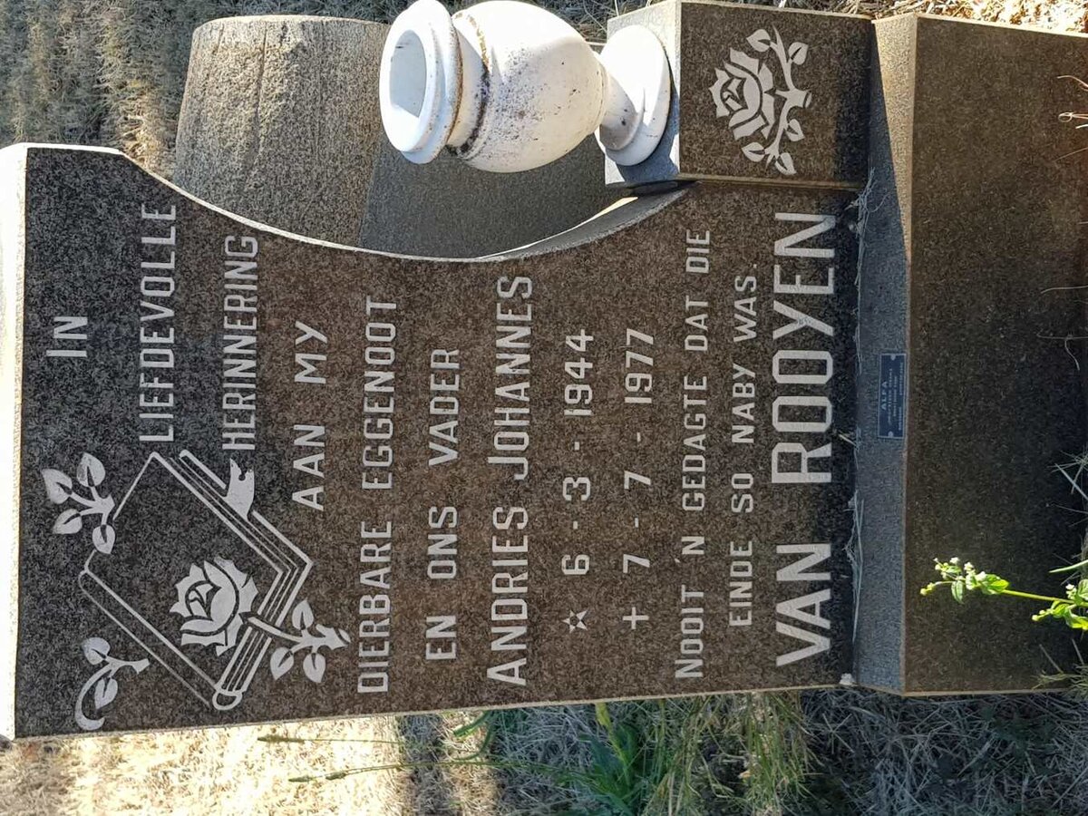 ROOYEN Andries Johannes, van 1944-1977