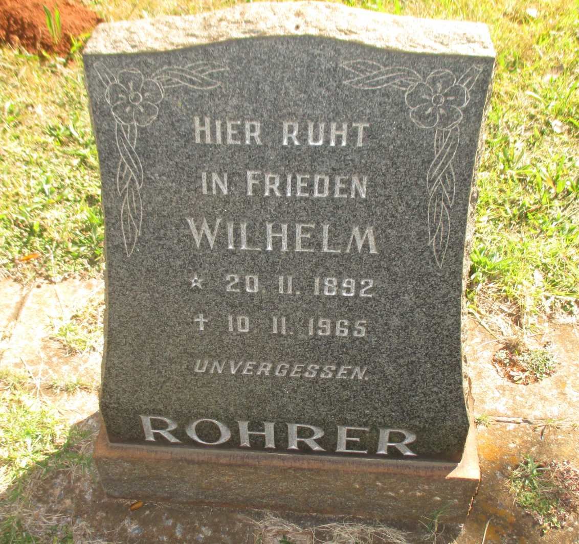 ROHRER Wilhelm 1892-1965