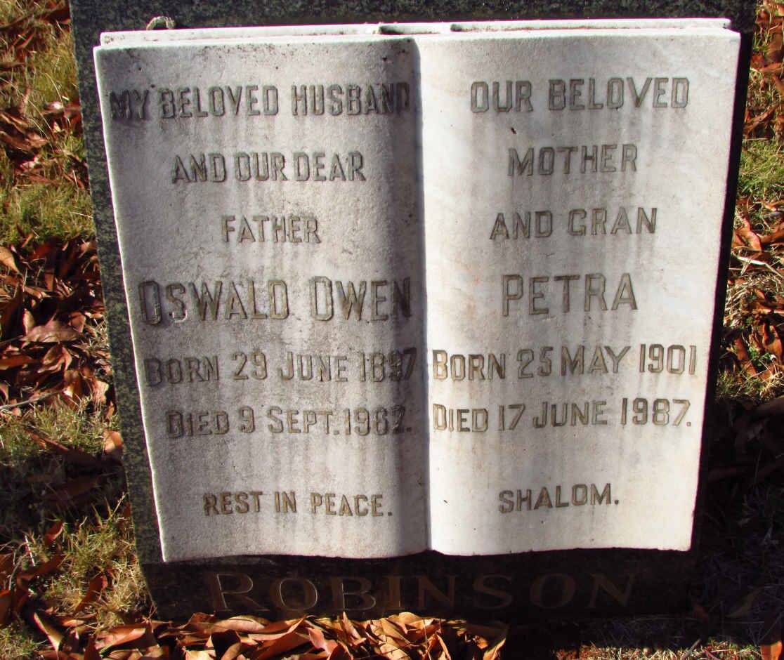 ROBINSON Oswald Owen 1897-1962 &amp; Petra 1901-1987