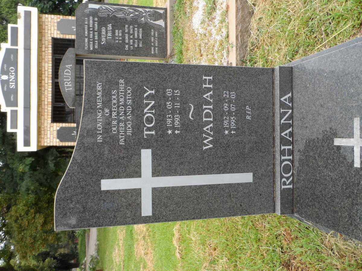 ROHANA Tony 1913-1993 &amp; Wadiah 1912-1995