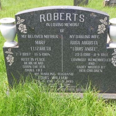 ROBERTS Mary Elizabeth 1897-1964 :: ROBERTS Louis William 1918-1995 &amp; Rosa Augusta 1918-1981