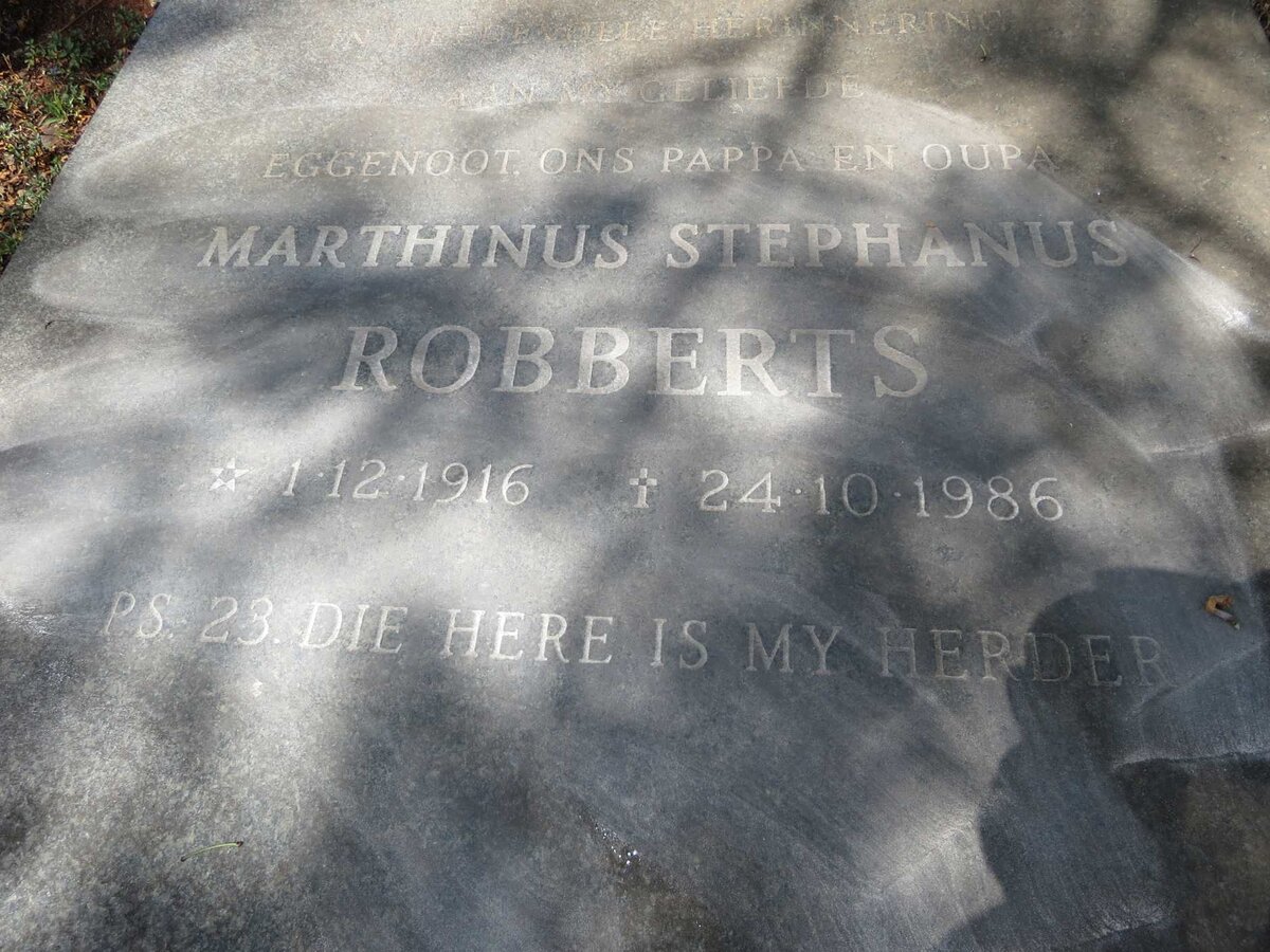ROBBERTS Marthinus Stephanus 1916-1986