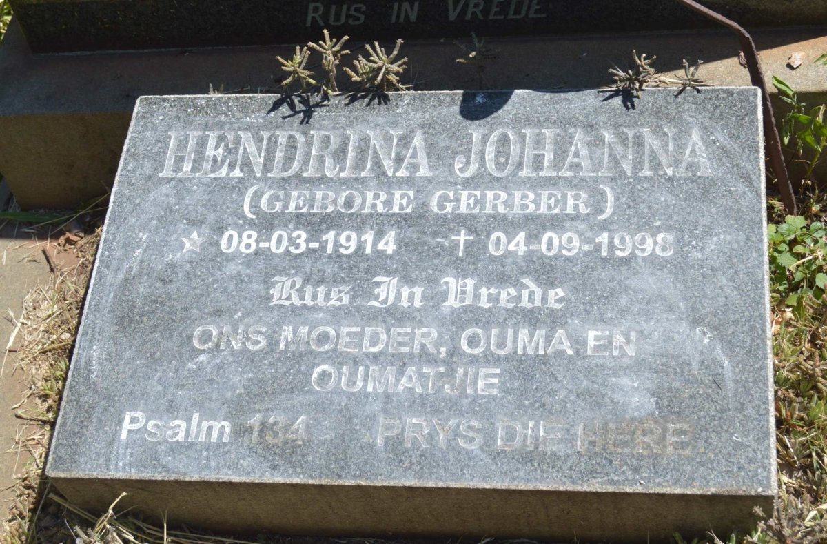 ROOS Francois Jacobus 1912-1979 &amp; Hendrina Johanna GERBER 1914-1998