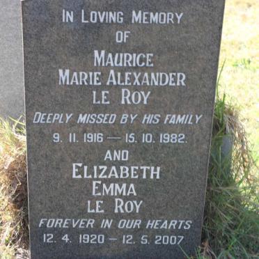 ROY Maurice Marie Alexander, le 1916-1982 &amp; Elizabeth Emma 1920-2007
