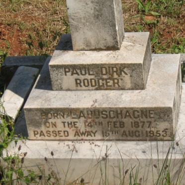 RODGER Paul Dirk nee LABUSCHAGNE 1877-1953