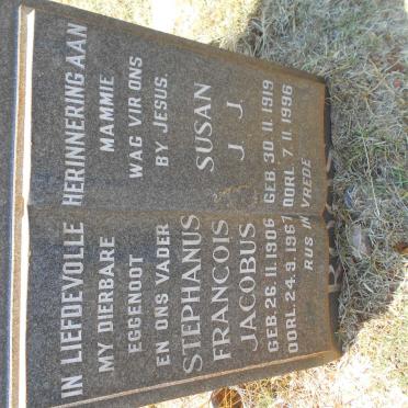 ROOS Stephanus Francois Jacobus 1906-1967 &amp; Susan J.J. 1919-1996