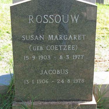 ROSSOUW Jacobus 1906-1978 &amp; Susan Margaret COETZEE 1903-1977