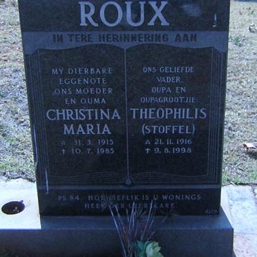 ROUX Theophilis 1916-1998 &amp; Christina Maria 1915-1985