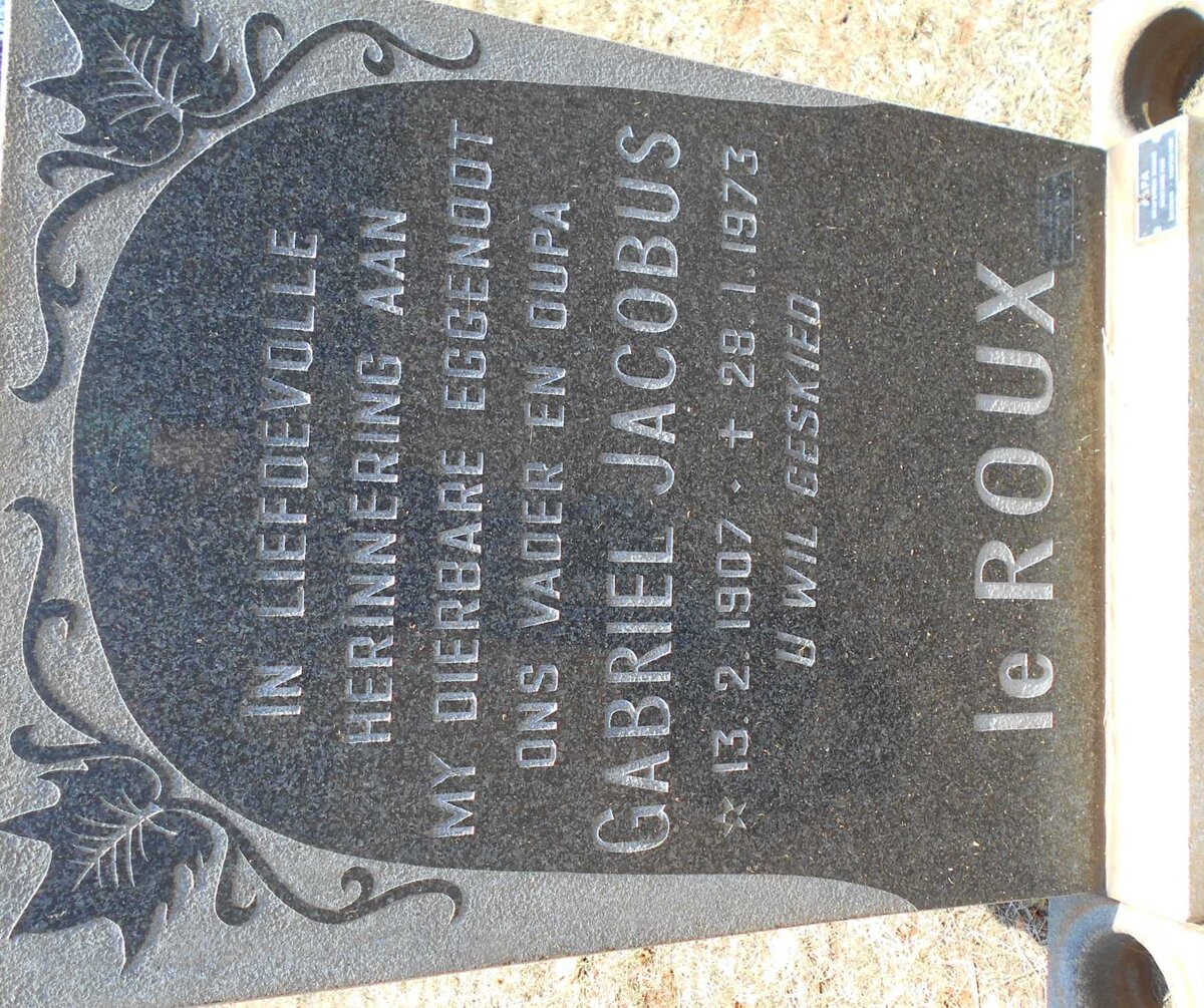 ROUX Gabriel Jacobus, le 1907-1973