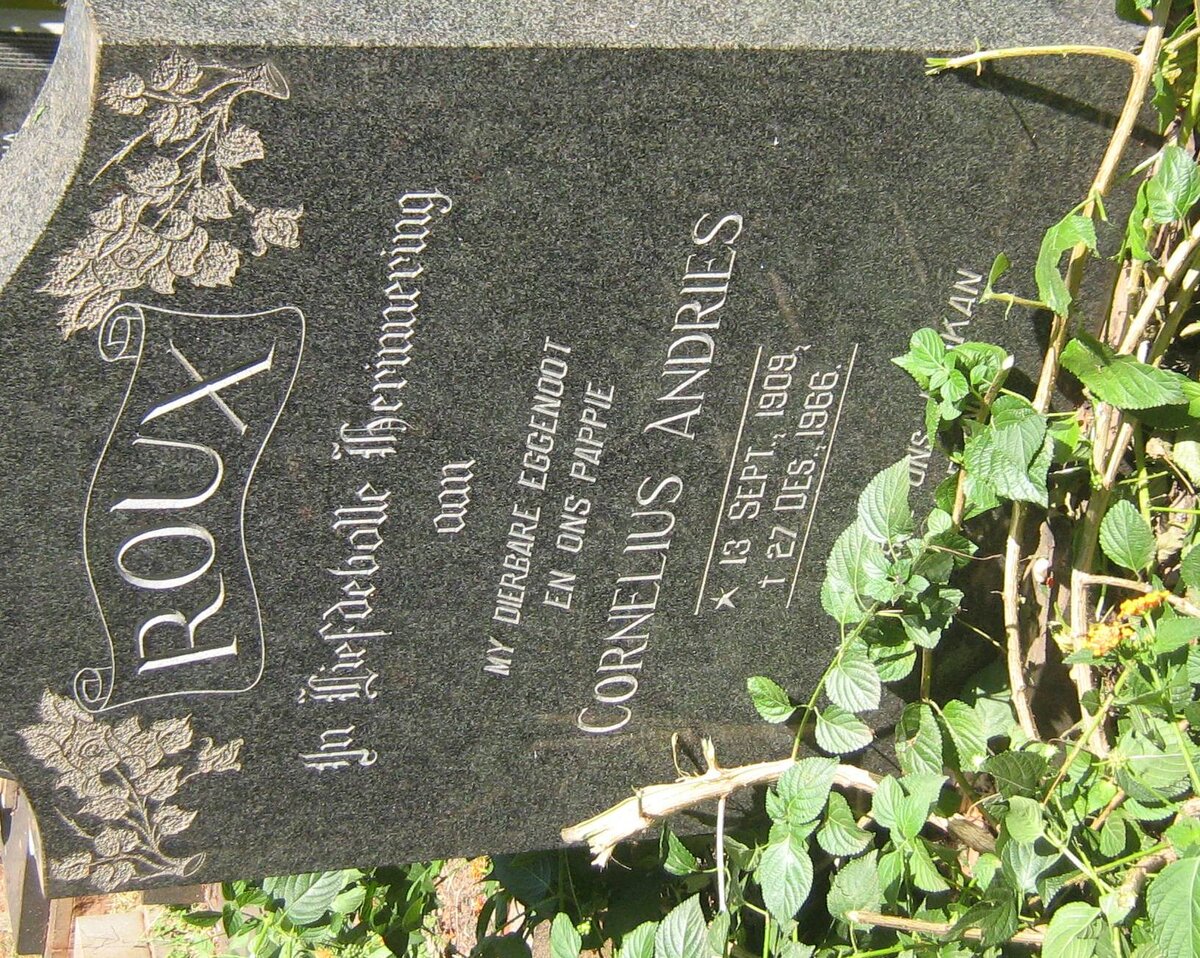 ROUX Cornelius Andries 1909-1966